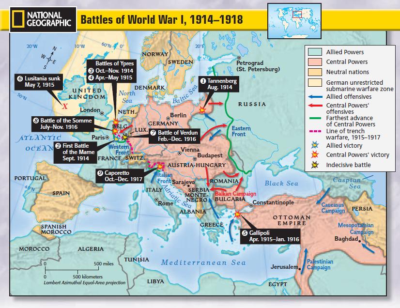 What Were Some Of The Major Battles Of Wwi